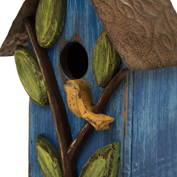 Decorative Outdoor Hanging Birdhouse blue