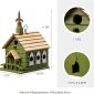 Hand-Painted Outdoor White Distressed Bird House - Green Dimensions