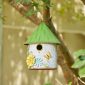 Hand-Painted Outdoor White Distressed Bird House - Metal 2