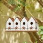 Hand-Painted Outdoor White Distressed Bird House - White 2