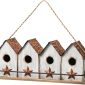 Hand-Painted Outdoor White Distressed Bird House - White