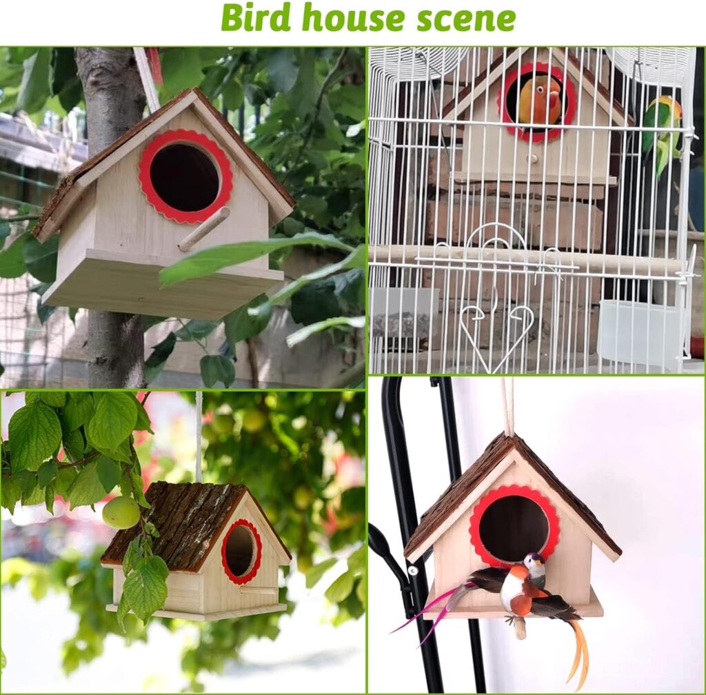 Wooden Birdhouse Durable Hanging Bird Shelter 3