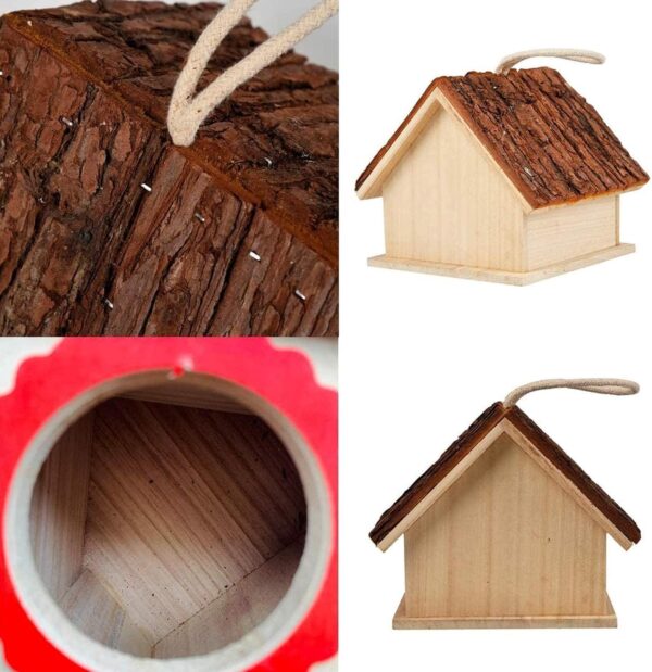 Wooden Birdhouse Durable Hanging Bird Shelter 5